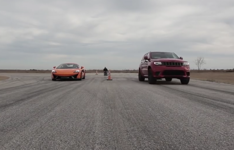 Watch: McLaren 570S VS. 707 HP Jeep Trackhawk